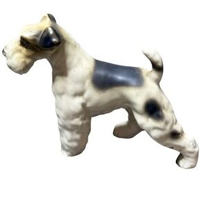 Fox‎ Terrier Dog Figurine Ceramic Animal Statue Decor Collectible